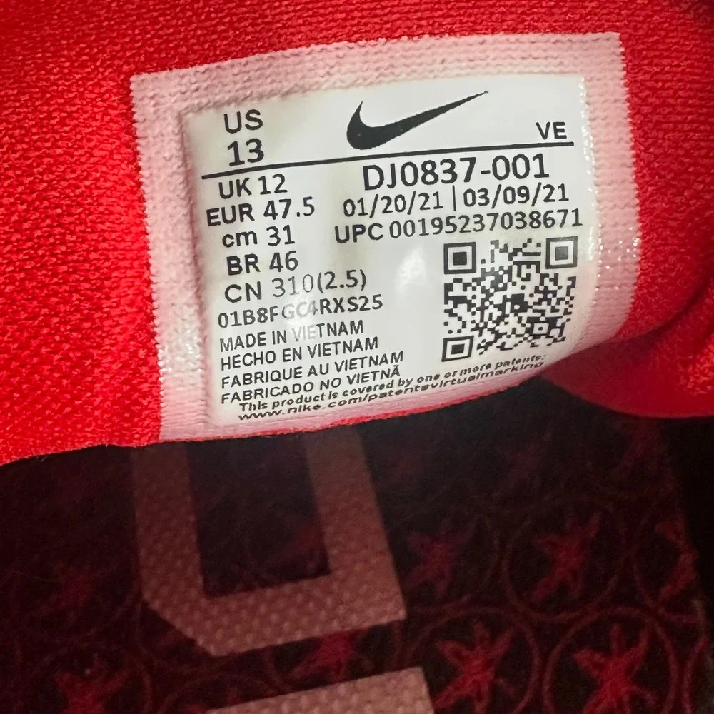 Nike Air Zoom Pegasus 38 Ohio State Buckeyes Mens 13 Black Red DJ0837-001